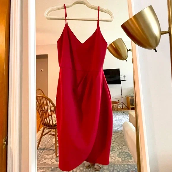 lulus red wrap dress Cute Red Dress - Short Wrap Dress - Short Sleeve Dress